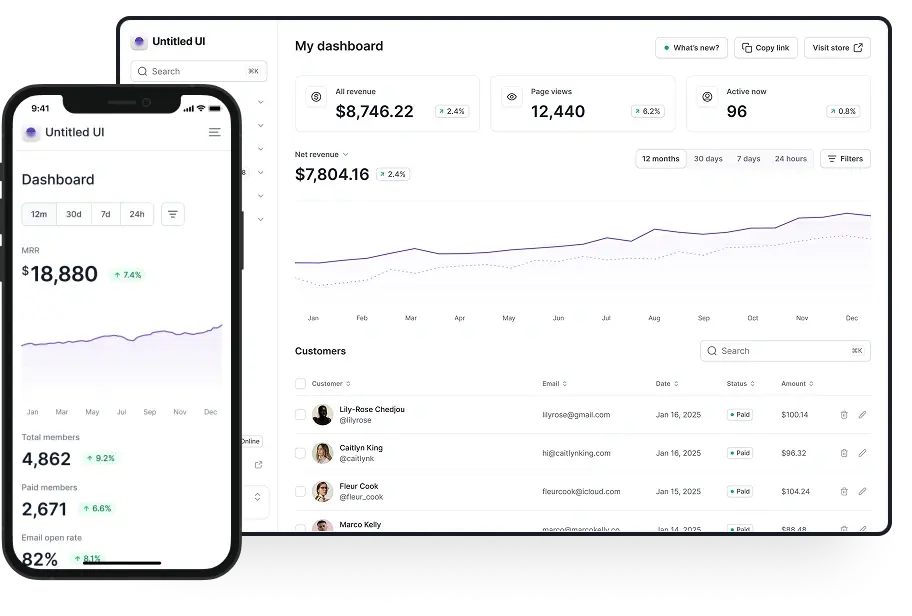 GoLynk Dashboard - Mobile and Desktop View